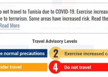 Alerte Covid-19 : Le d&eacute;partement d&rsquo;Etat US place la Tunisie au niveau 4