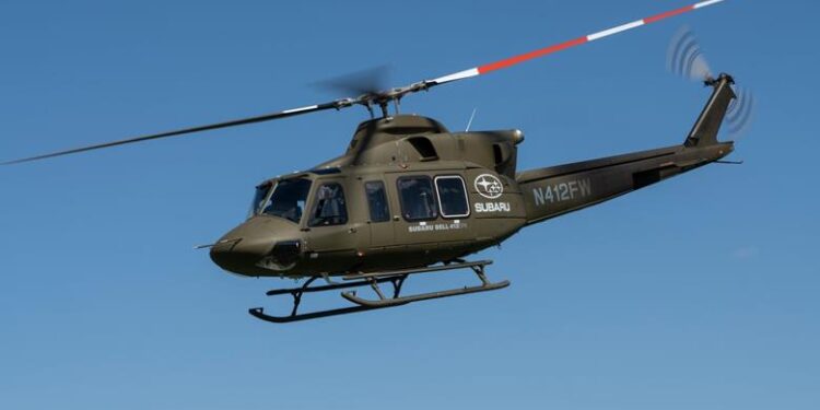 Un hélicoptère Bell 412EPX, modèle récemment acquis par l’armée de l’air tunisienne.