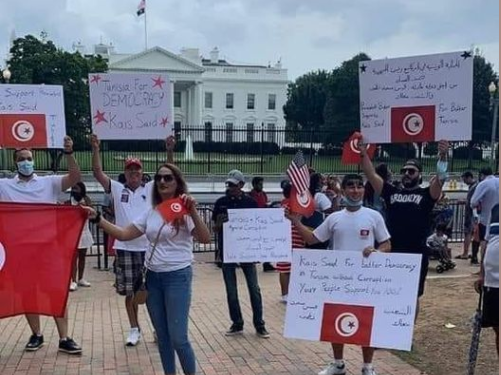 USA : Manifestation de soutien à Kais Saied devant la Maison Blanche