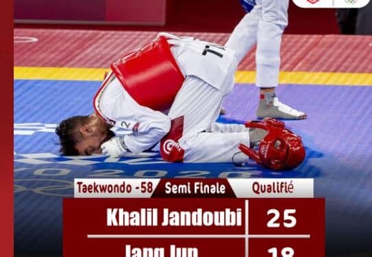 JO - Taekwondo : Mohamed Khalil Jendoubi qualifié en finale et assure au moins l'argent !