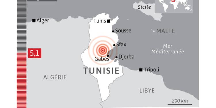 Tunisie : Un s&eacute;isme de magnitude 5,1 &agrave; Gab&egrave;s