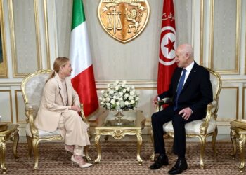 La Première ministre italienne Giorgia Meloni reçue par le président Kaïs Saïed