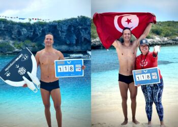 Vertical Blue 2025 : Walid Boudhiaf plonge à 118 mètres et offre un record historique à la Tunisie
