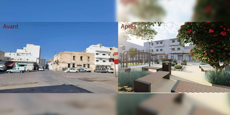 Sousse : Travaux d’aménagement de la place Garibaldi et de la rue Victor Hugo