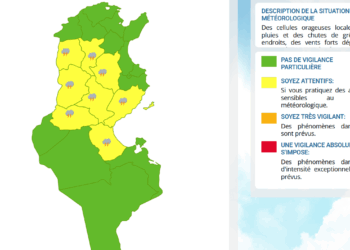 Tunisie - Perturbations météorologiques : Plusieurs régions placées en vigilance jaune