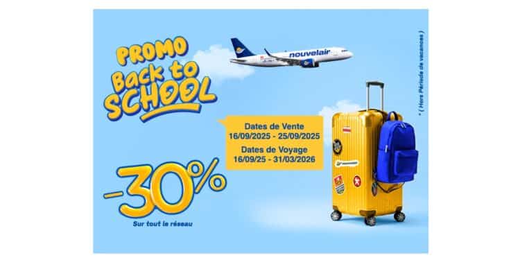 Promo Back to School : Nouvelair célèbre la rentrée avec -30% sur vos billets