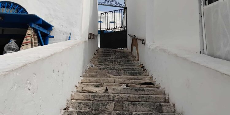 Snapshot - Sidi Bou Said : Même les escaliers du sanctuaire ne sont pas épargnés