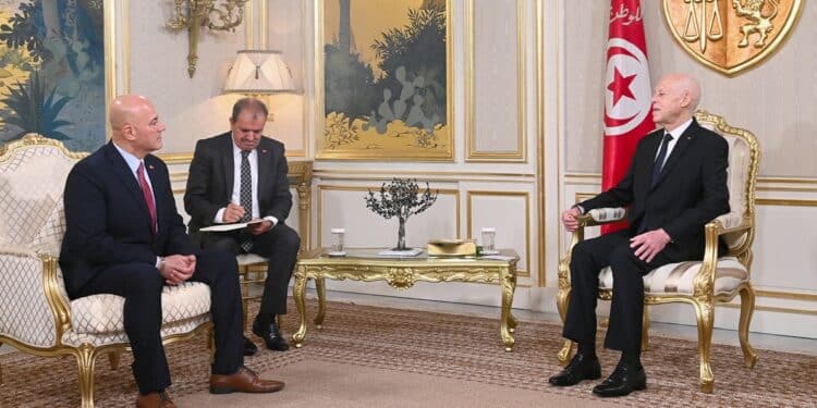 Le nouvel ambassadeur américain à Tunis, Bill Bazzi présente ses lettres de créance à Kaïs Saïed