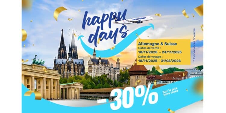 Happy Days chez Nouvelair : 30% de remise pour voyager vers l’Allemagne et la Suisse