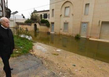 Kaïs Saïed inspecte les zones touchées par les inondations à Bhar Lazreg