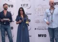 Erige Sehiri reçoit le prix de meilleure interprétation féminine pour son film « Promis le ciel » aux coté de Maher Diab et Alaa Karkouti du Centre du cinéma arabe.