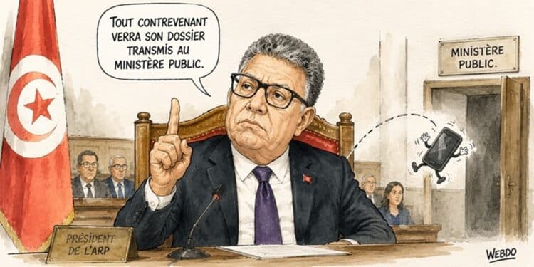 Brahim Bouderbala annonce un durcissement contre l'utilisation des t&eacute;l&eacute;phones portables dans la salle des s&eacute;ances de l'ARP, avec une transmission annonc&eacute;e au minist&egrave;re public en cas d'infraction.