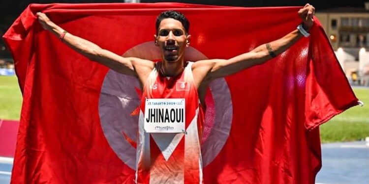 JM Tarente : Jhinaoui en argent sur 5000 m, la Tunisie porte son bilan &agrave; 23 m&eacute;dailles