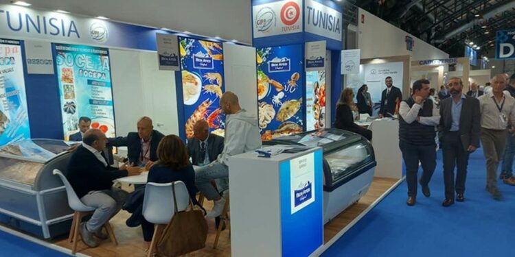 Le pavillon tunisien au Salon international Conxemar &agrave; Vigo, en Espagne.
