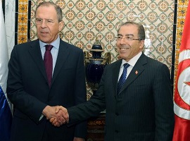 Serguei Lavrov a Tunis (credit photo AFP)
