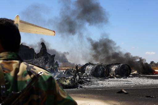les aeroports libyens detruits (credit photo AFP)