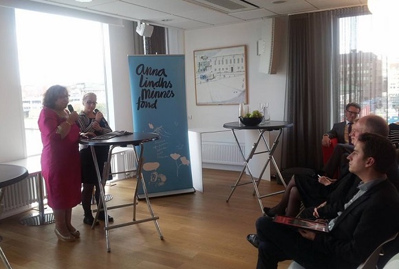 Discours de Bochra Bel Haj Hmida. Photo Lilia Weslaty