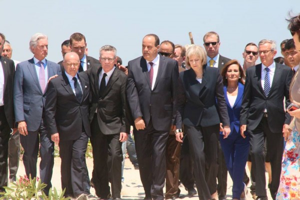 Les ministres de l'intérieur tunisien, français, allemand et britannique à Sousse | Photo : Khaled Nasraoui