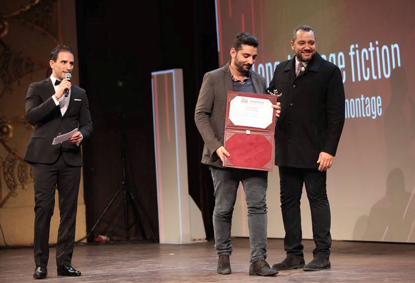 Mahmoud Kamel lors des JCC 2017 remet le prix de Meilleur montage