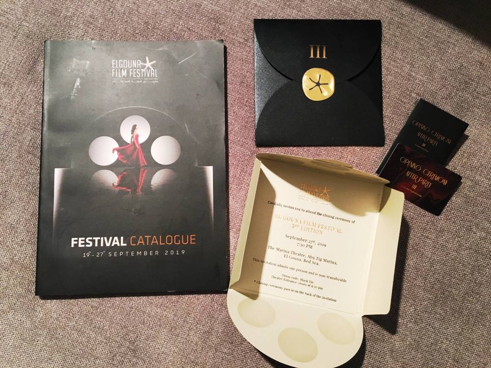 GFF 2019 - Le catalogue de l'édition III et les invitations pour les cérémonies d'ouverture et de clôture.